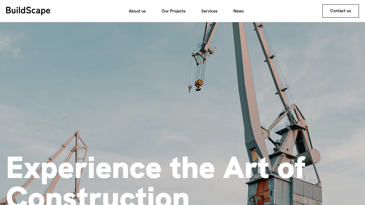 Screenshot of the BuildScape theme homepage