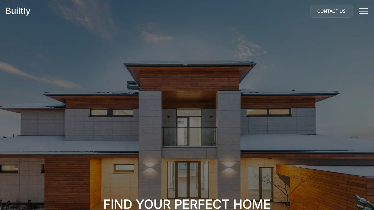 Screenshot of the Builtly theme homepage