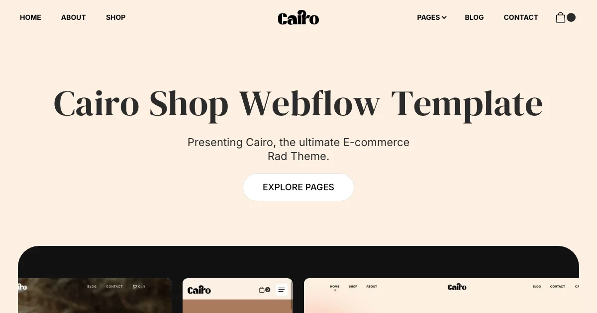 Screenshot of the Cairo theme homepage