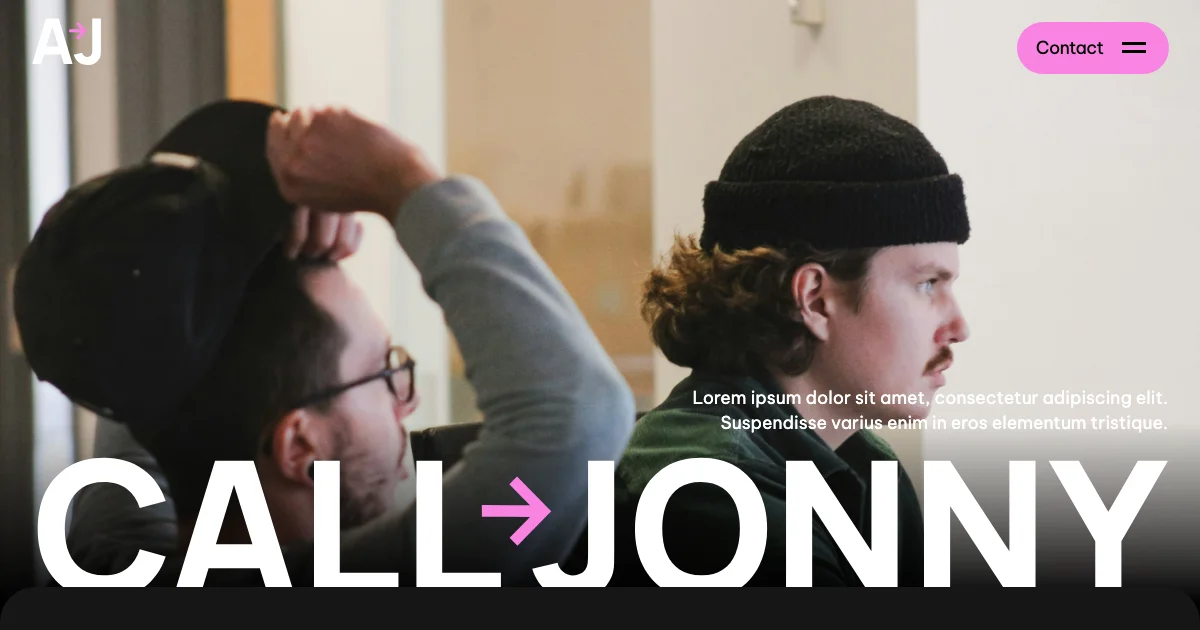 Screenshot of the Call Jonny theme homepage