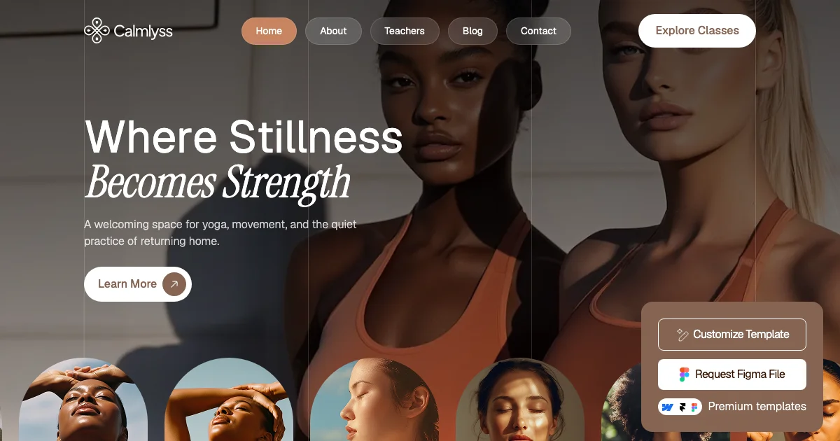 Screenshot of the Calmlyss theme homepage