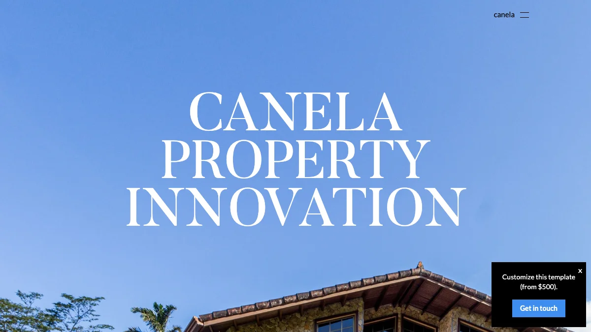 Screenshot of the Canela theme homepage