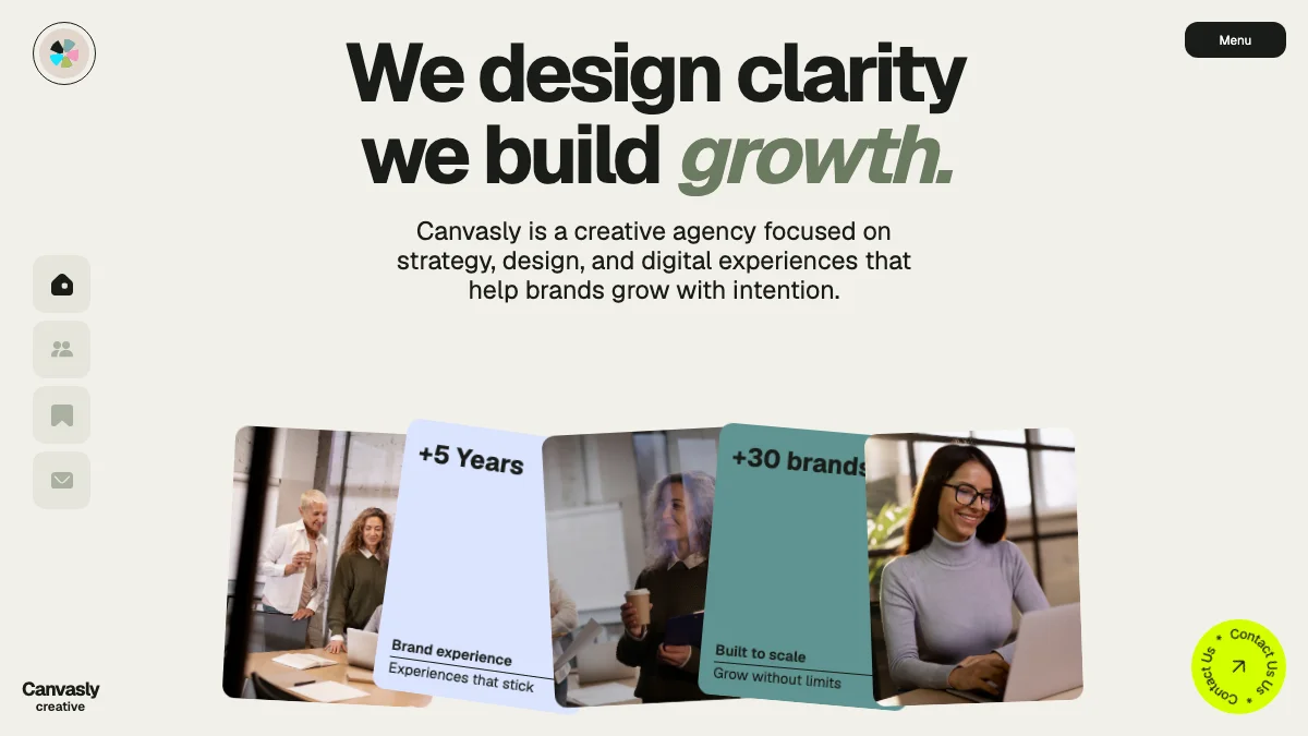 Screenshot of the Canvasly theme homepage