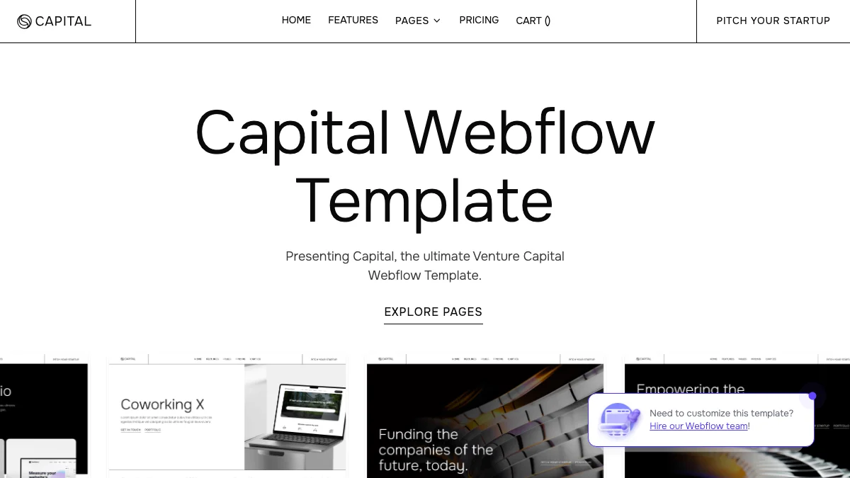 Screenshot of the Capital X theme homepage