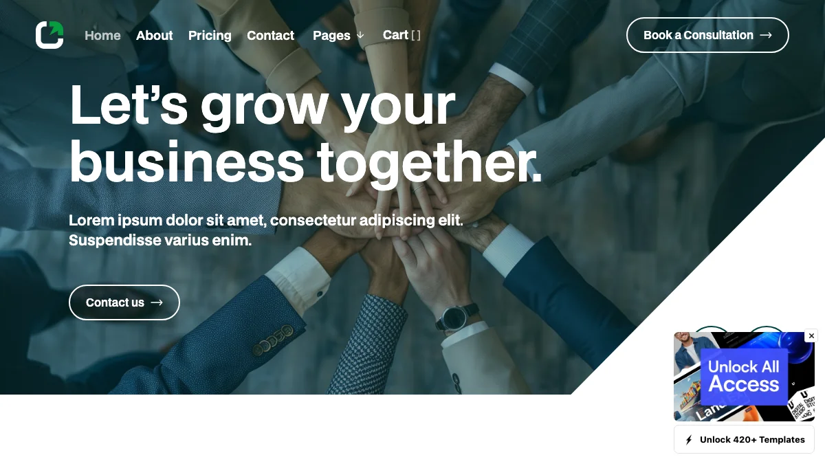 Screenshot of the Capita X theme homepage