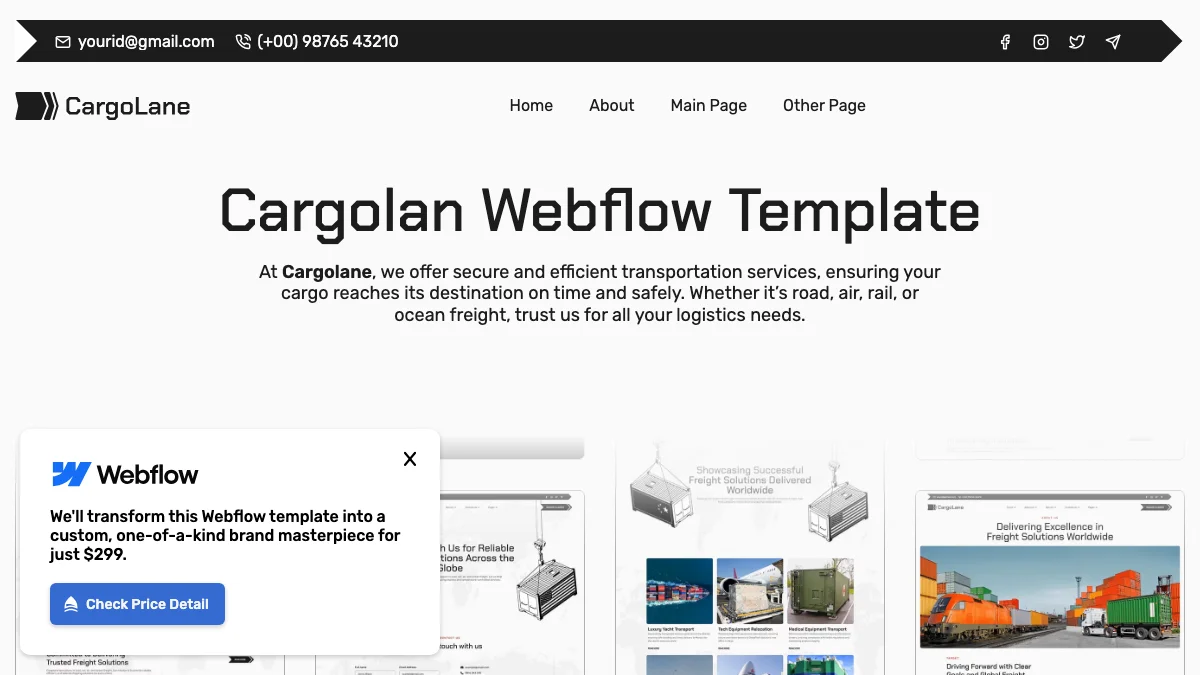 Screenshot of the CargoLane theme homepage