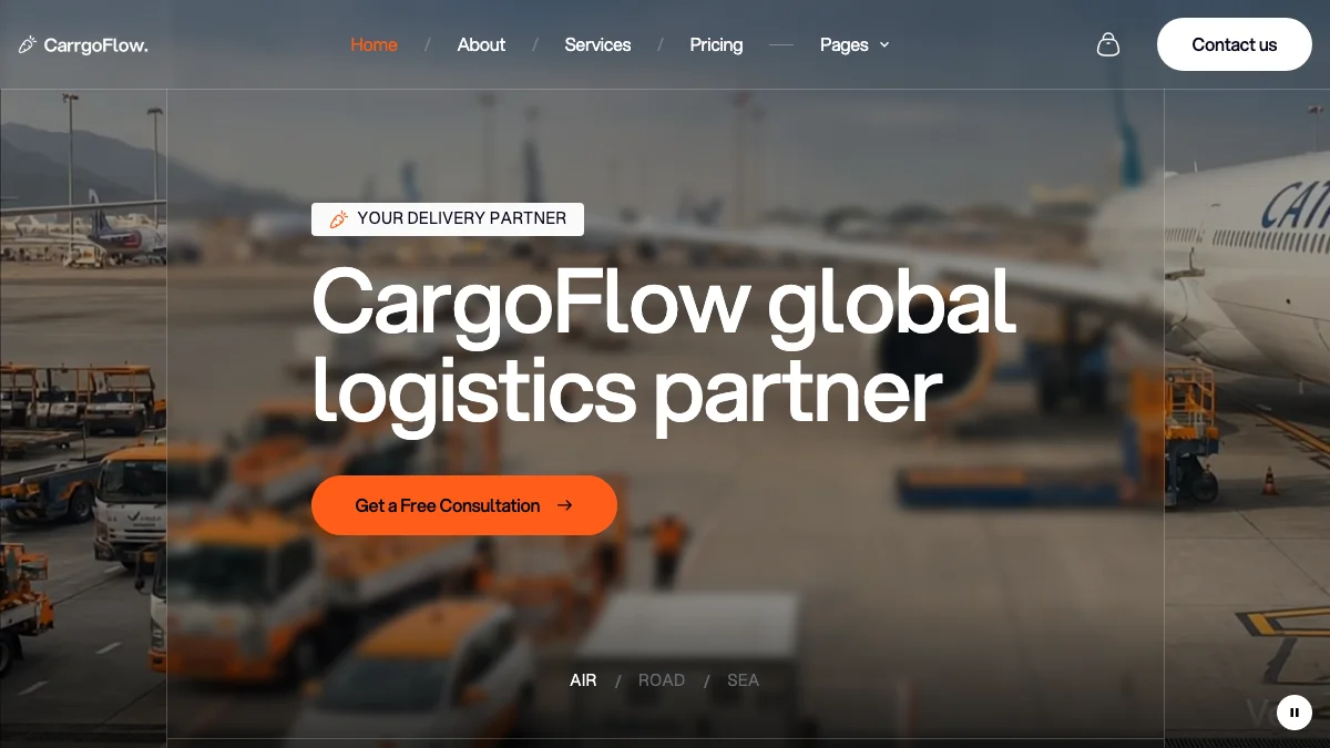 Screenshot of the Carrgoflow theme homepage