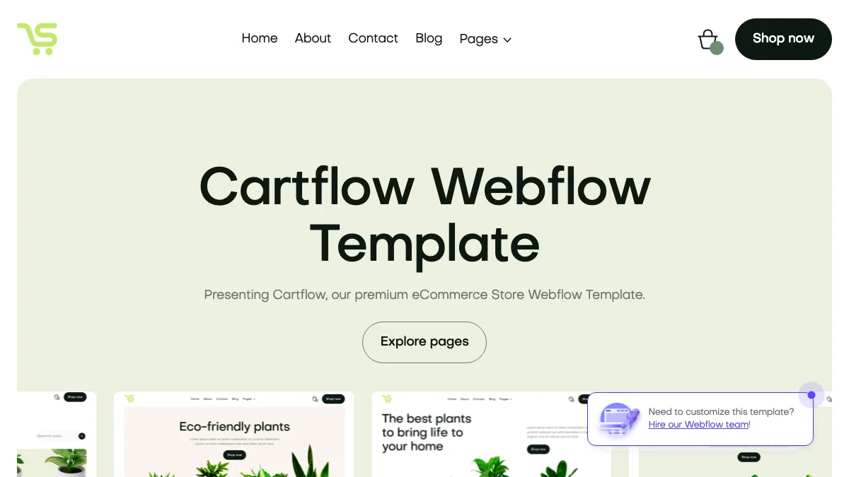 Screenshot of the Cartflow X theme homepage