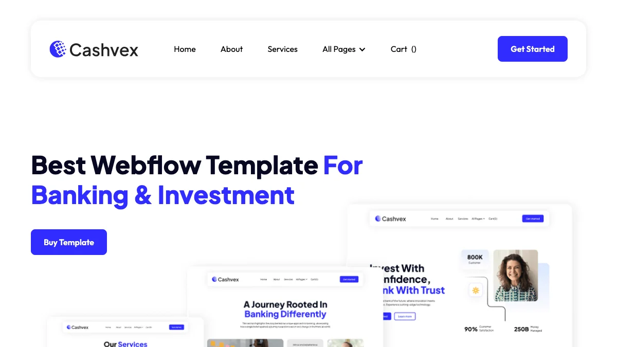 Screenshot of the Cashvex theme homepage