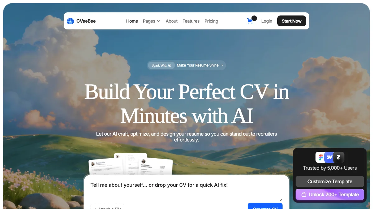 Screenshot of the Ceebee theme homepage