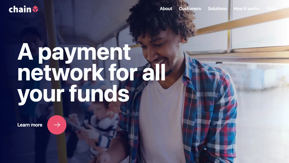 Screenshot of the Chain theme homepage