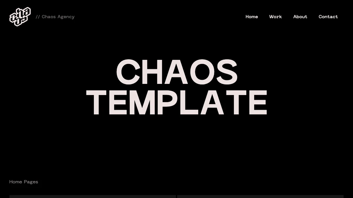Screenshot of the Chaos Agency theme homepage
