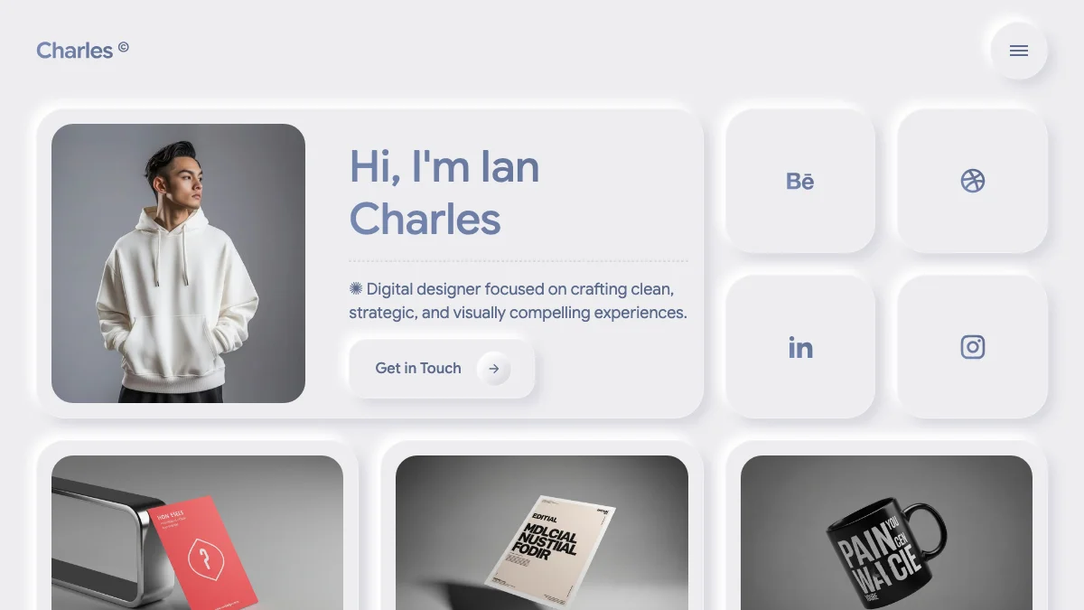 Screenshot of the Charles theme homepage