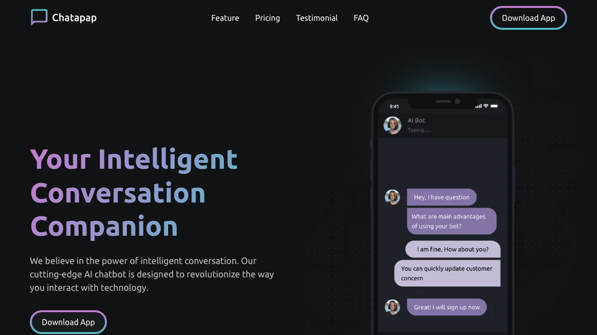 Screenshot of the Chatapap theme homepage