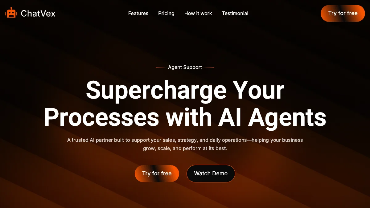 Screenshot of the Chatvex theme homepage