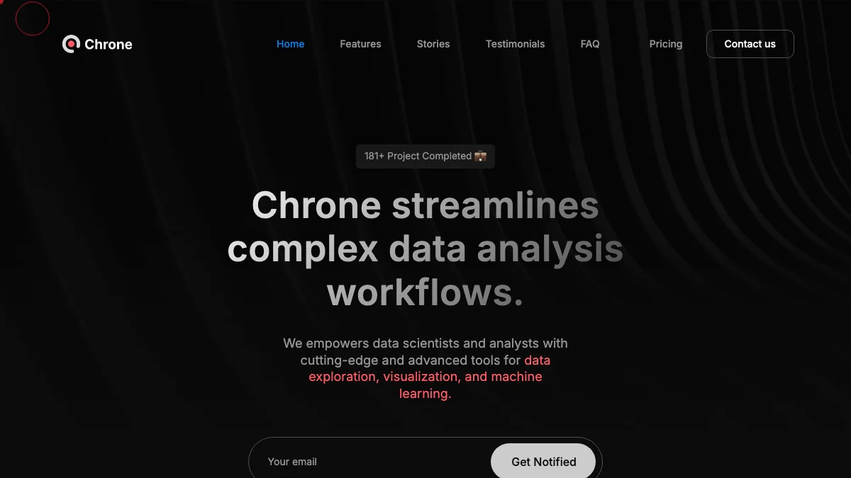 Screenshot of the Chrone theme homepage