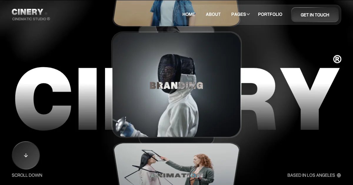 Screenshot of the Cinery theme homepage