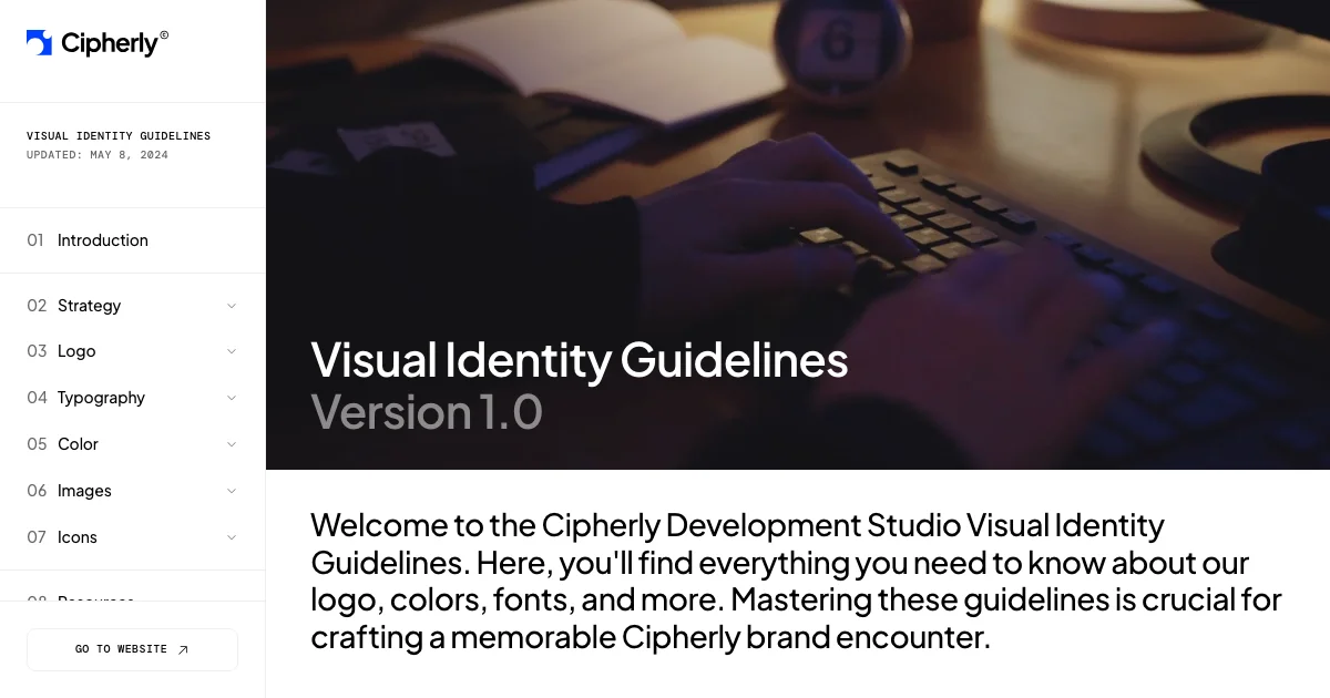 Screenshot of the Cipherly theme homepage