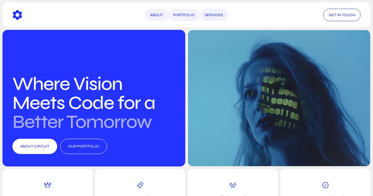 Screenshot of the Circuit theme homepage