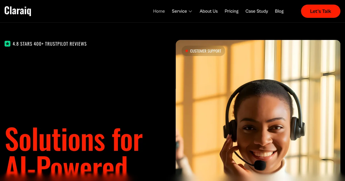 Screenshot of the Claraiq theme homepage