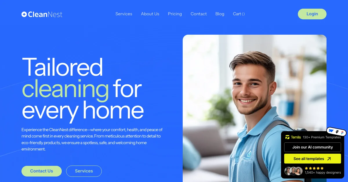 Screenshot of the CleanNest theme homepage