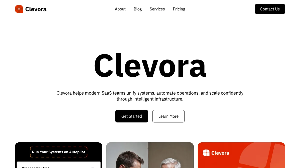 Screenshot of the Clevora theme homepage