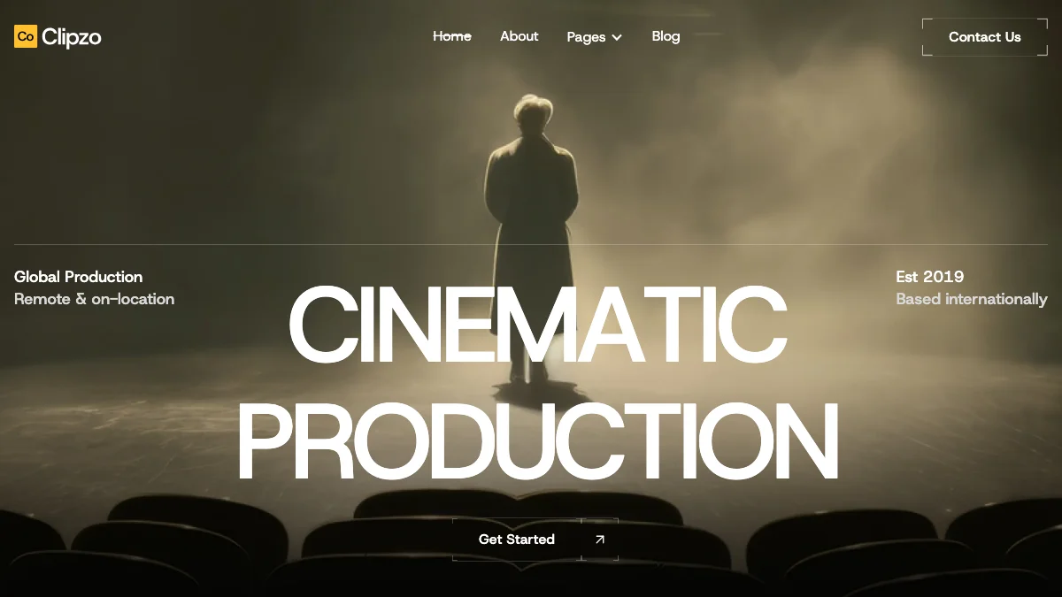 Screenshot of the Clipzo theme homepage