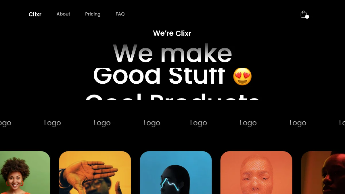 Screenshot of the Clixr E-commerce theme homepage