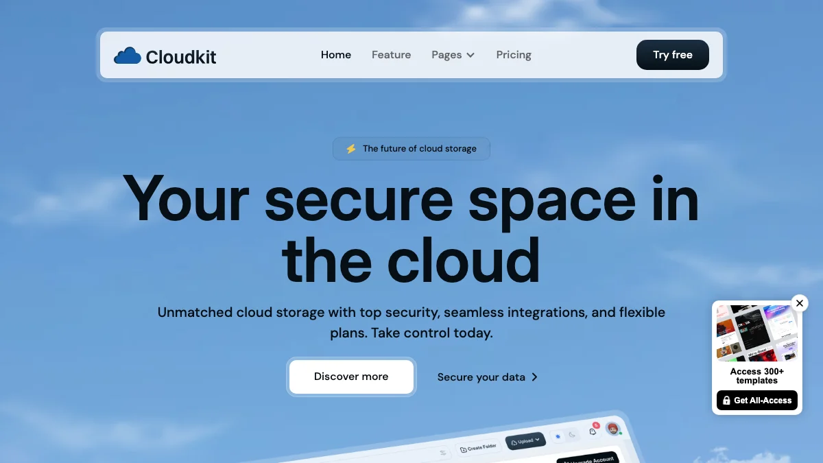 Screenshot of the Cloudkit theme homepage