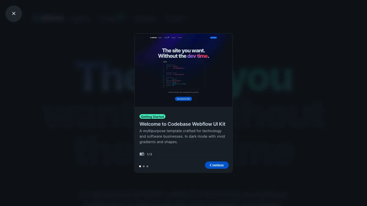 Screenshot of the Codebase theme homepage