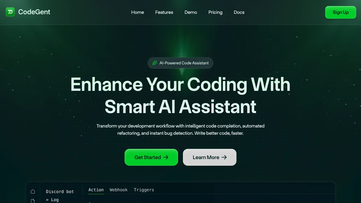 Screenshot of the CodeGent theme homepage