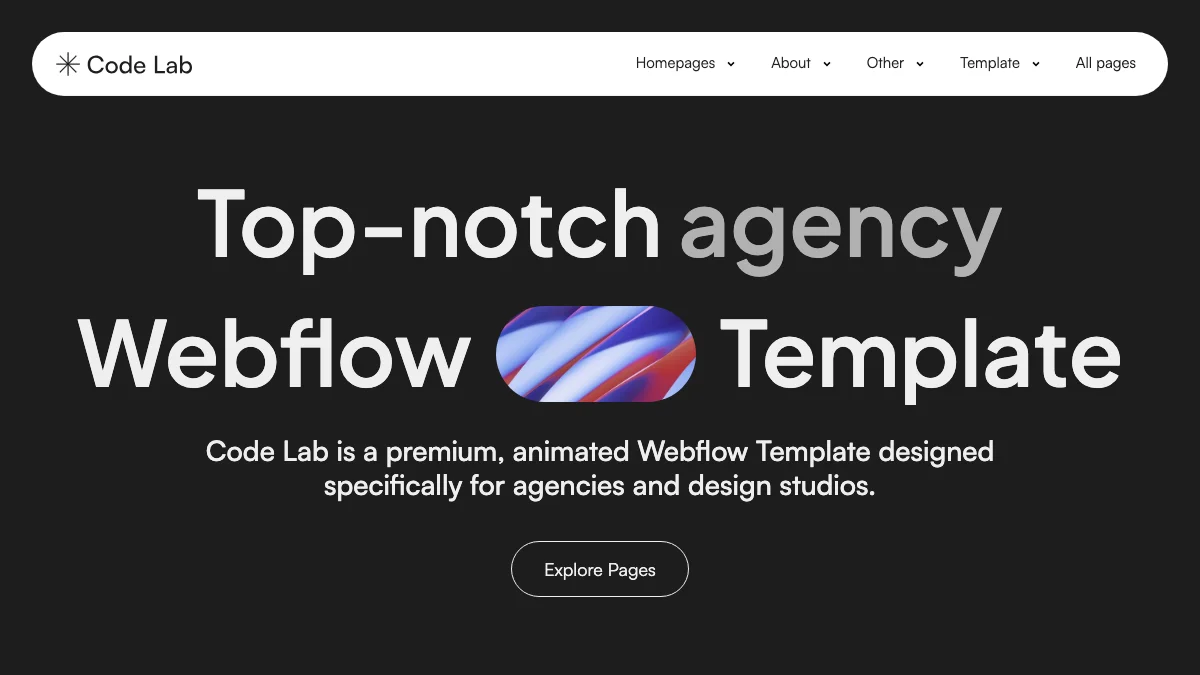 Screenshot of the Code Lab theme homepage