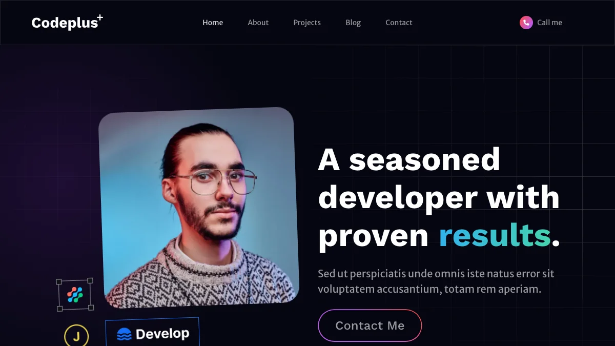 Screenshot of the Codeplus theme homepage