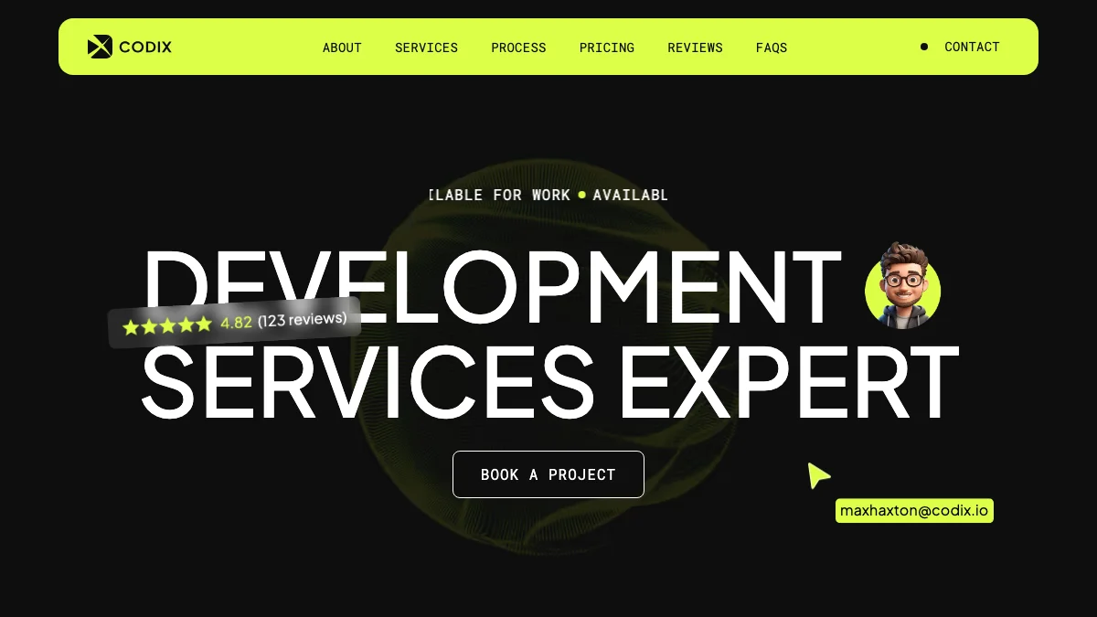 Screenshot of the Codix theme homepage