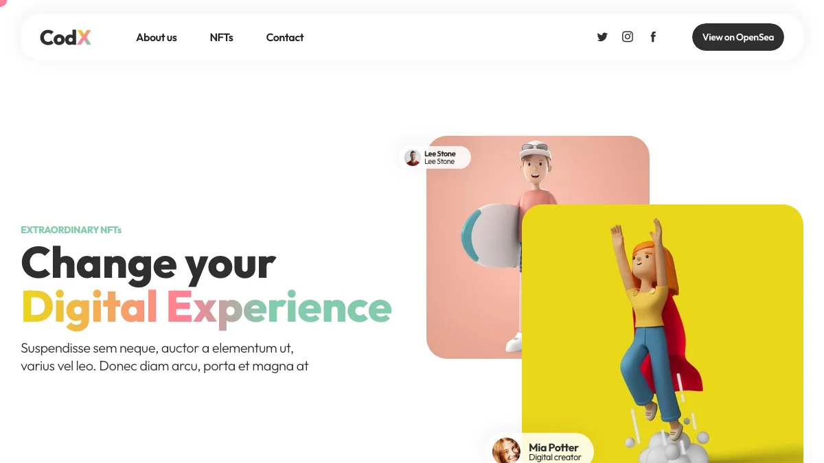 Screenshot of the Codx theme homepage