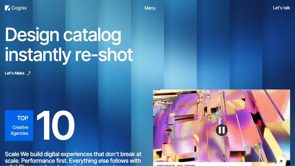 Screenshot of the Cognix theme homepage