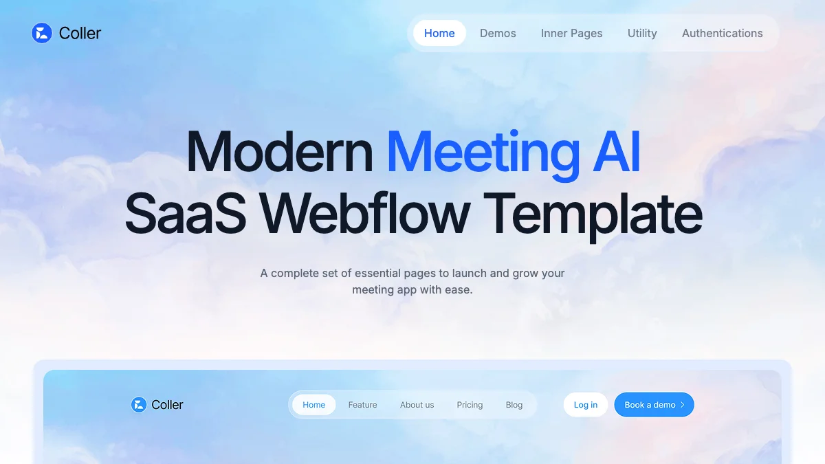 Screenshot of the Coller theme homepage