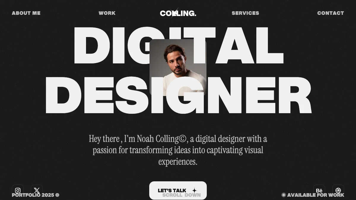 Screenshot of the Colling theme homepage