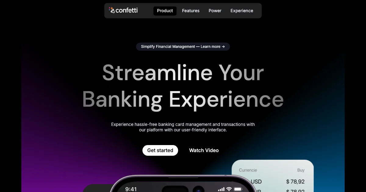 Screenshot of the Confettis theme homepage