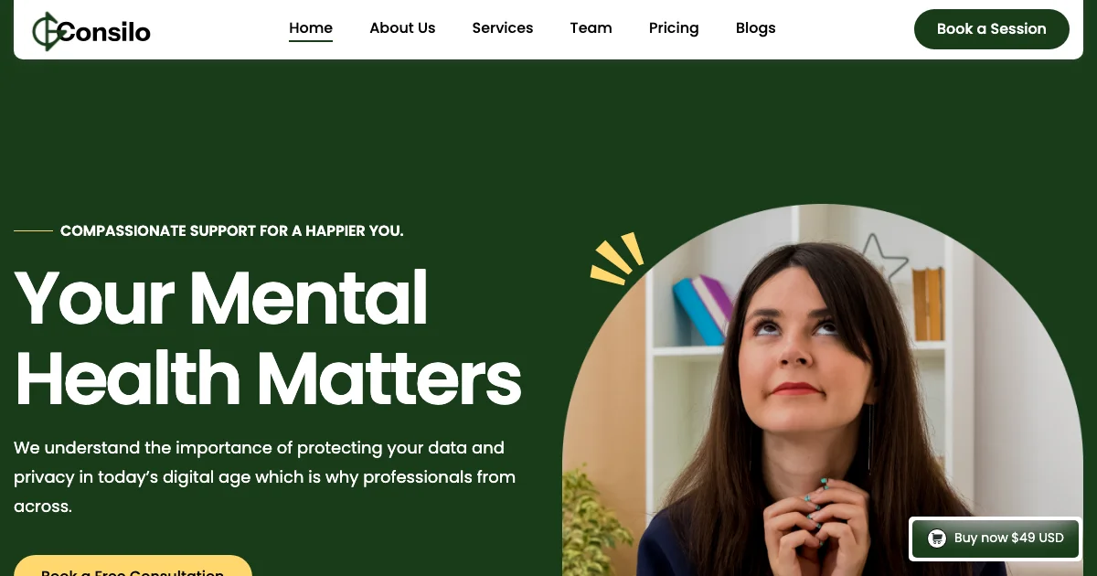 Screenshot of the Consilo theme homepage