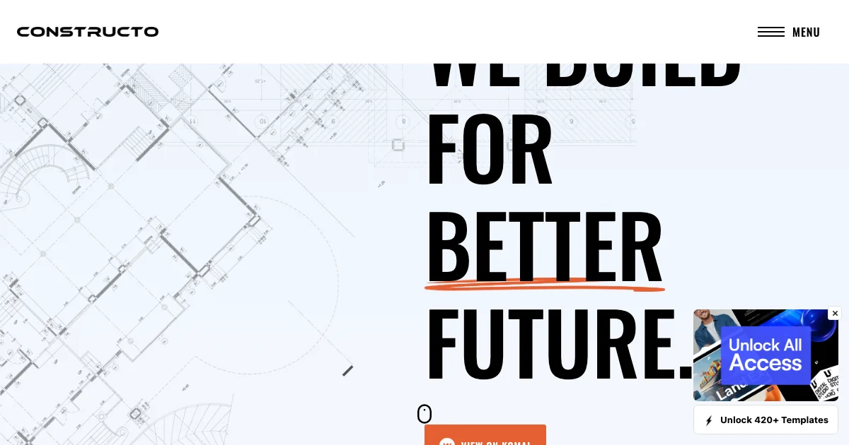 Screenshot of the Constructo theme homepage