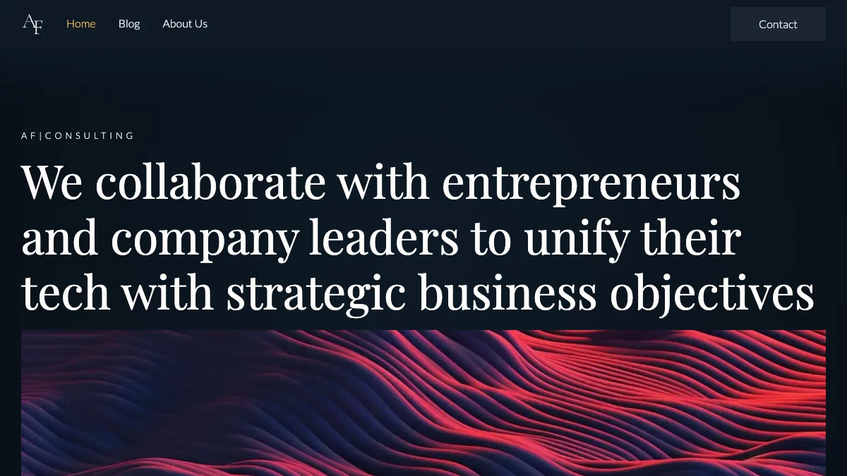 Screenshot of the Consulting Firm theme homepage