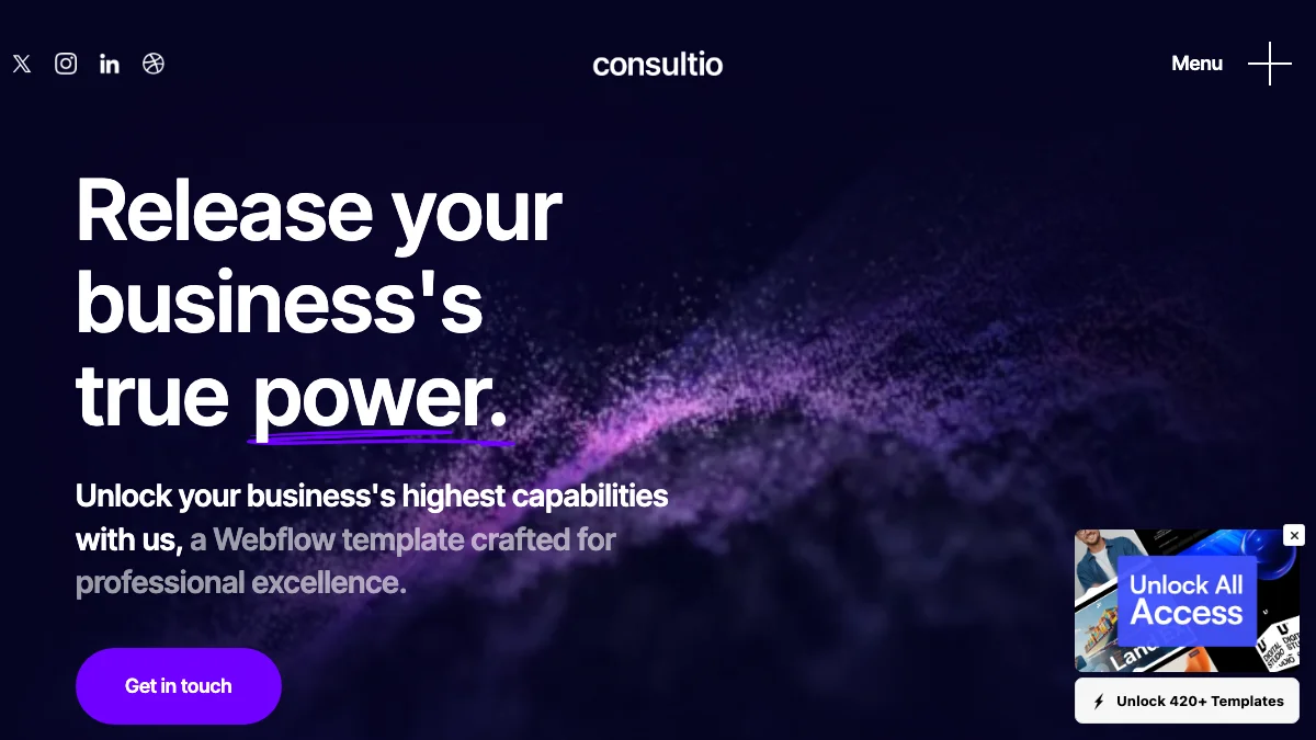 Screenshot of the Consultio theme homepage