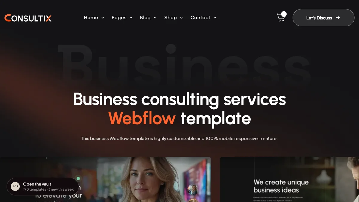 Screenshot of the Consultix theme homepage