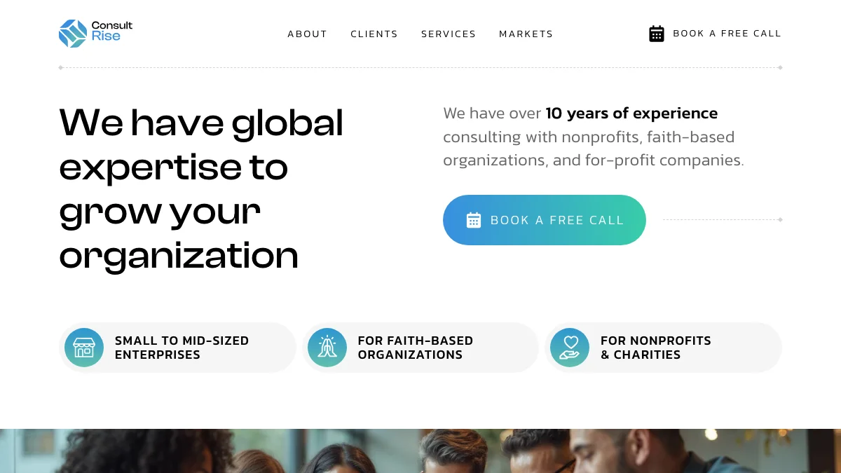Screenshot of the ConsultRise Consult theme homepage