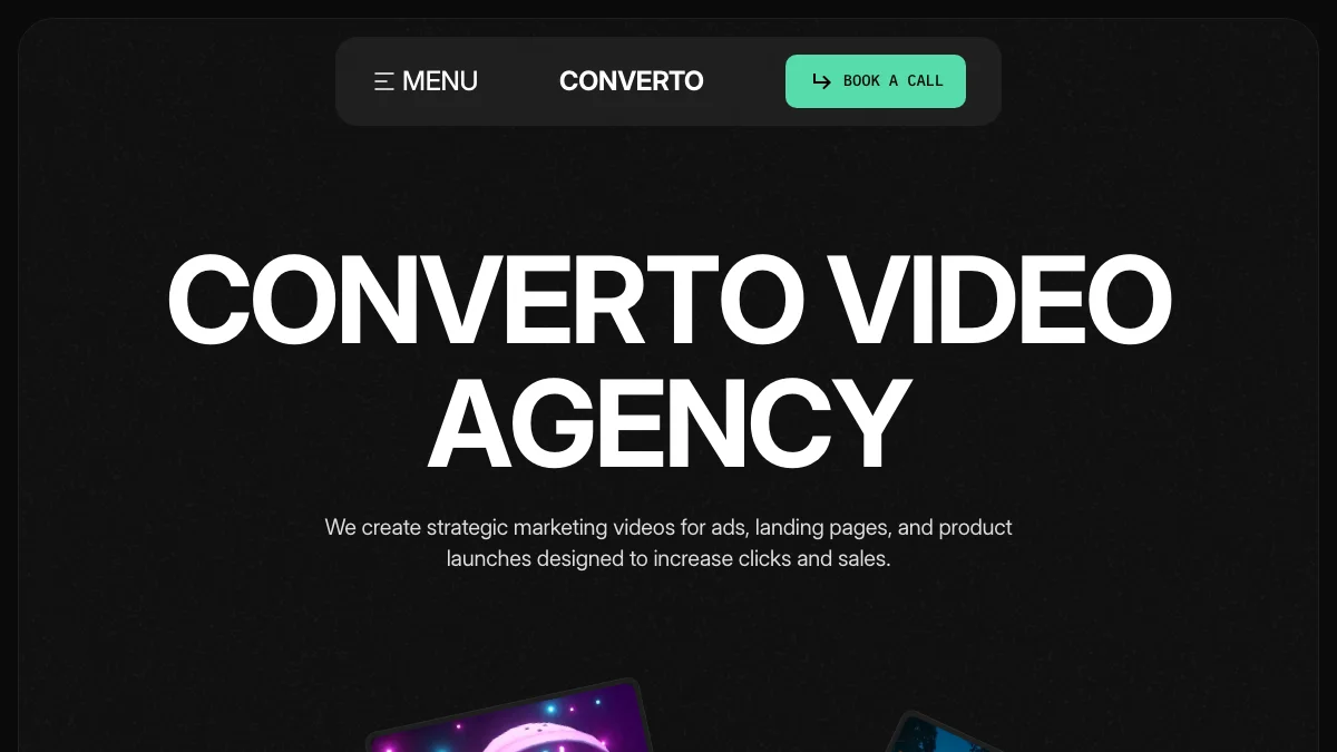 Screenshot of the Converto theme homepage