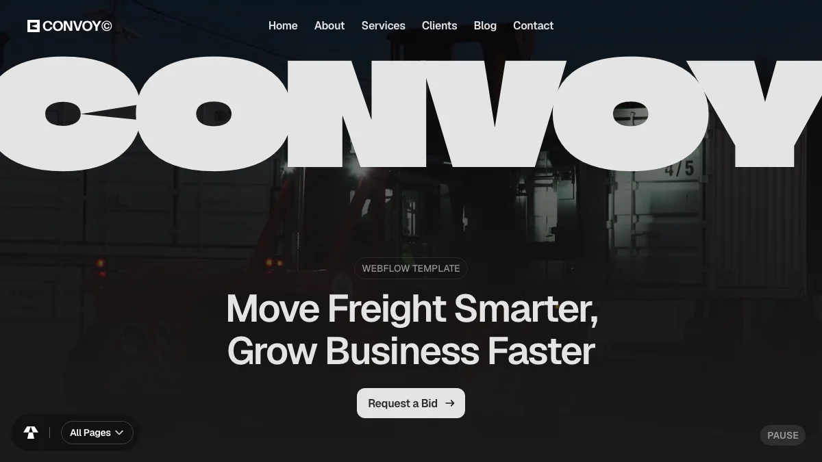 Screenshot of the Convoy theme homepage