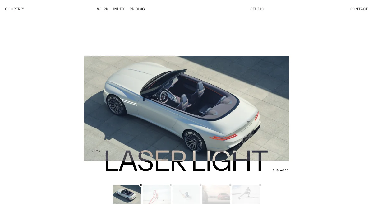 Screenshot of the Cooper theme homepage