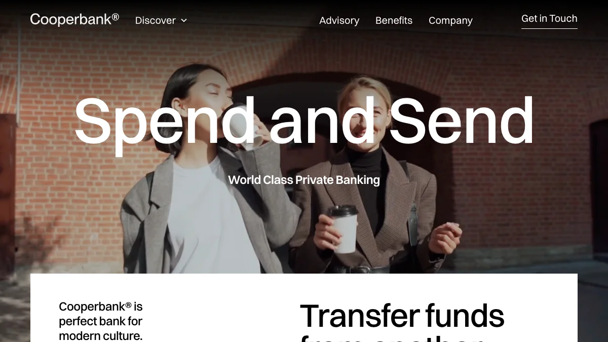 Screenshot of the Cooperbank theme homepage