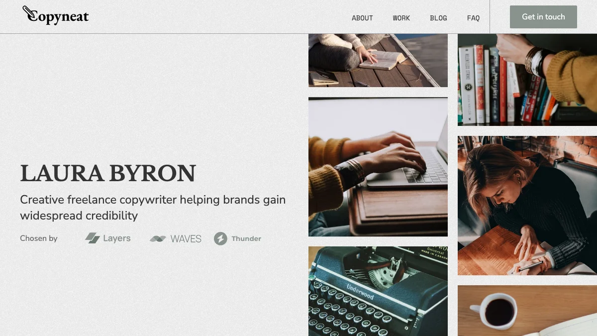 Screenshot of the Copyneat theme homepage
